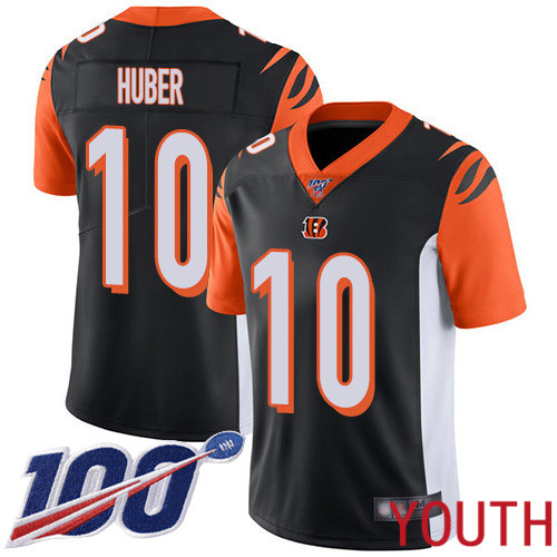 Cincinnati Bengals Limited Black Youth Kevin Huber Home Jersey NFL Footballl #10 100th Season Vapor Untouchable